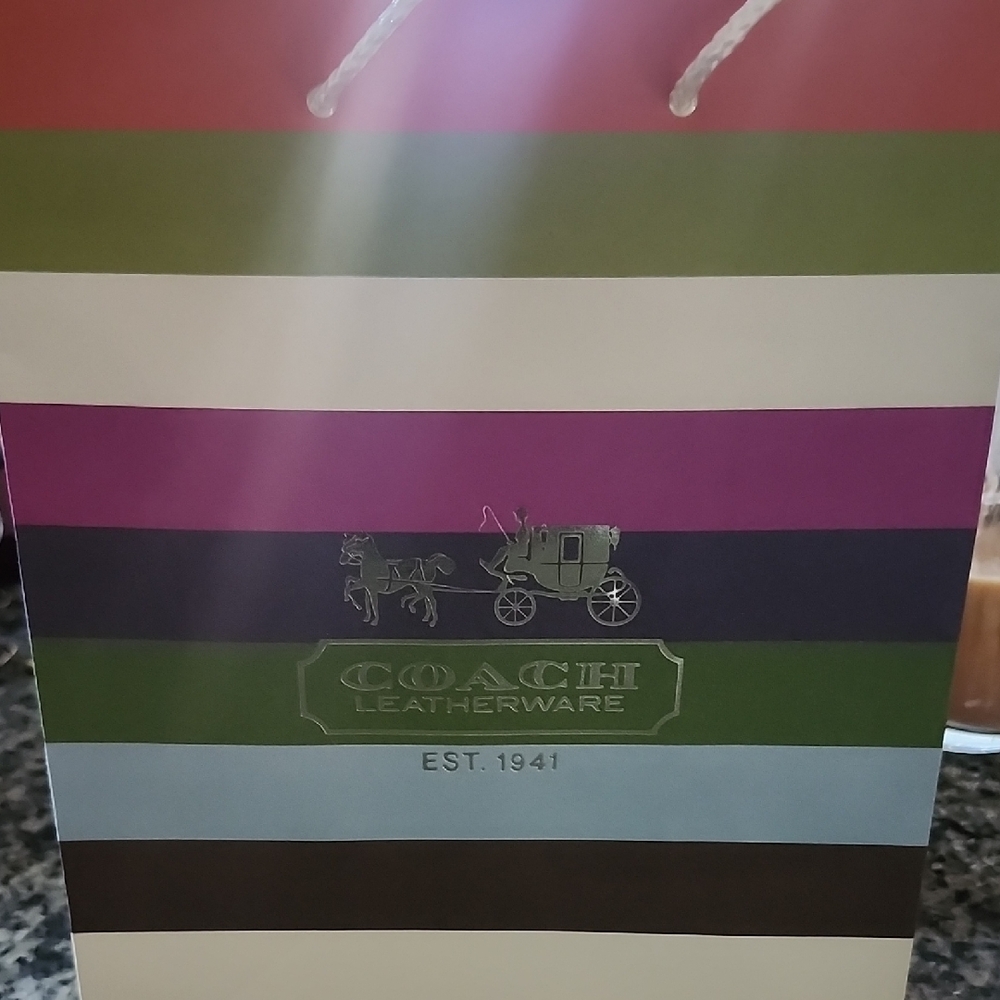 Coach Leatherwares Striped Gift Bag